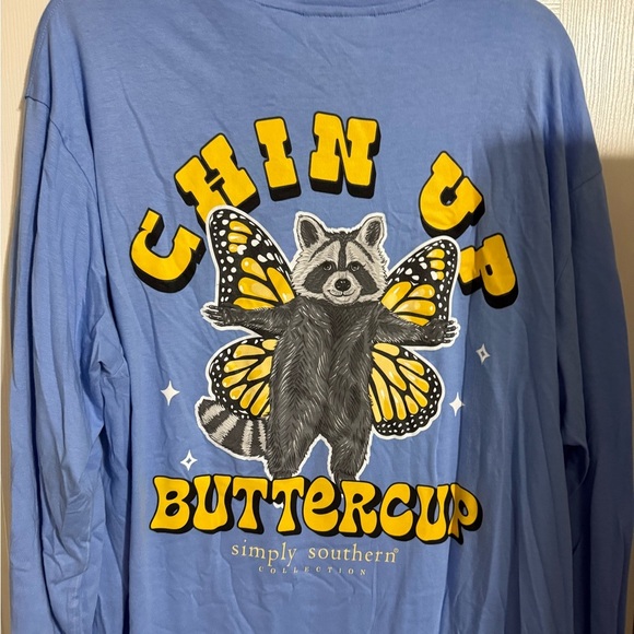 NWT Simply Southern Chin Up Buttercup Long Sleeve Tee Shirt - Picture 7 of 8
